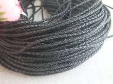 free ship! A-4762 Genuine Leather Cord Black Braided 3mm Leather Cord For Necklace Bracelet Jewelry Making 2024 - buy cheap