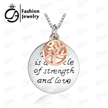 Tree of life Necklace Family is a Circle of Strength and Love Message Charm Pendant Necklace Women Girls Gift 20Pcs/Lot #LN913 2024 - buy cheap