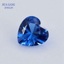 Piedra de espinela sintética de corte brillante en forma de corazón azul # Spinel 109 para joyería tamaño 3x3-10x10mm envío gratis 2024 - compra barato