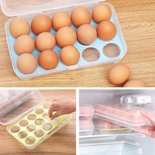 Contenedor plegable de 15 huevos para refrigerador, caja para el hogar de plástico, almacenamiento de cocina 2024 - compra barato