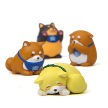 Figura de acción Kawaii Fat Shiba Inu para niños, juguete de perro, modelo de decoración, muñeco de dibujos animados Shiba Inu, regalo 2024 - compra barato