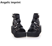 Angelic imprint mori girl lolita shoes woman cosplay punk shoes lady high heels wedges Pumps women dress party sandals 33-47 6cm 2024 - buy cheap