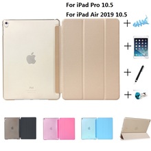 Ultra Slim Smart Magnetic Faux Leather Crystal Plastic Smart Case for New iPad Air 10.5 Pro 10.5 inch 10.2 2019 2024 - buy cheap