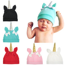 Yundfly-Sombrero de cuerno de unicornio para niños, gorros de punto con pajarita, bonitos, cálidos, a la moda 2024 - compra barato
