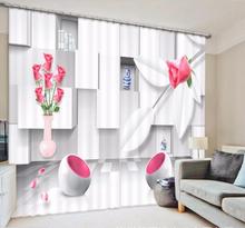Индивидуальные белые занавески для спальни, декоративные 3D оконные занавески, затемняющие занавески для гостиной, свадебные занавески, наволочка 2024 - купить недорого
