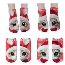 2019 Fashion Unisex Style Casual Cotton Socks Cute 3D Cat Printed Short Socks Women Low Ankle Funny Animal Socks 7S-DW05 2024 - buy cheap