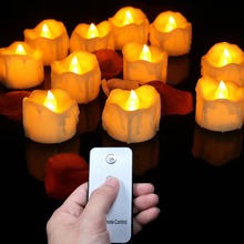 6 or 12 pieces Flash Yellow Light Remote Control velas electricas ,Somekeless led light candle,Tealightsled battery candles 2024 - buy cheap