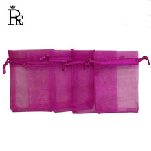 RE 100pcs/lot 9x12cm Organza Bags For Wedding Favour Gift Bag Jewelry Pouches Fushia Color Organza Bags 2024 - buy cheap