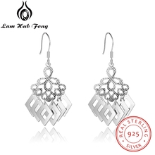 Geometric 925 Sterling Silver Multiple Rhombus Tassel Earrings for Women Metallic Drop Earrings Christmas Gift (Lam Hub Fong) 2024 - buy cheap