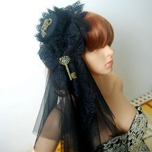 Handmade Women's Steampunk Victorian Mini Top Hat Costume Accessories Gothic Gear Key Veil Hair Clip Steam Punk 2024 - buy cheap