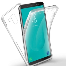 Чехол для Samsung Galaxy A6, A8 Plus, J4, J6, J8 2018, J3, J5, J7 2017, Note 9, 8, S8, S9, S7, S6 edge, 360 градусов, противоударный, мягкий, прозрачный чехол 2024 - купить недорого