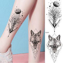 Rejaski Body Arm Legs Fashion Tattoo Stickers Women Moon Tree Planets Geometric Fox Temporary Tattoo Men Ankle Legs Fake Tatoos 2024 - buy cheap