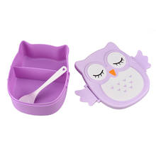 Owl Cartoon Plastic Lunch Box With Spoon Children School Food Dinner Container Portable Bento Fruit Snack Storage Box #jew 2024 - buy cheap