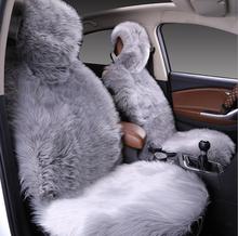 Cubierta Universal de asiento de coche, suave, cómodo, australiano, asientos cubierta piel de oveja, otoño e invierno, mantiene el calor 2024 - compra barato