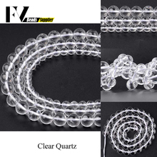 Contas redondas de quartzo com cristais naturais, 4 6 8 10mm, contas de pedra de cristal branco para fazer joias, pulseiras, colar diy acessórios 15" 2024 - compre barato