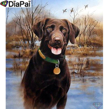 Diafai 5d pintura diamante 100% completa quadrada/redonda broca "animal cachorro" bordado ponto cruz decoração 3d a21810 2024 - compre barato