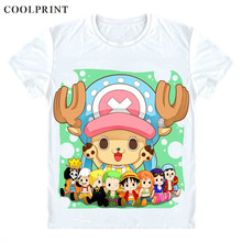 Coolestampa camiseta manga curta manga curta, camiseta anime manga palha chapéu pirata tony tony chopper algodão doce amantes de fantasia 2024 - compre barato