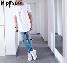 HIPFANDI Summer Men Short Sleeve Extended Hip Hop T shirt Oversized Tyga Kpop Swag Clothes Men's Casual Streetwear Camisetas 2024 - buy cheap