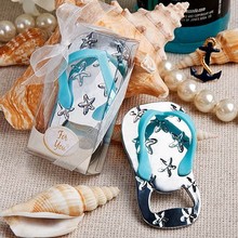 Free shipping  Flip flop wine bottle opener with starfish design 40PCS/LOT wedding favor guest gift (blue Color) 2024 - buy cheap