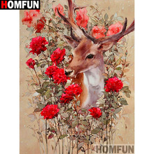 HOMFUN Full Square/Round Drill 5D DIY Diamond Painting "Flower deer" Embroidery Cross Stitch 5D Home Decor Gift A13846 2024 - buy cheap