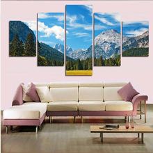 Canvas Art Print HD Wall Modular 5 Pieces Modern Sunset Mountain Landscape Poster Pictures Painting Living Room Home Decoration 2024 - buy cheap