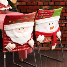 WYNLZQ 1pcs New Santa Claus Cap Chair Cover Christmas Dinner Table Party Red Hat Chair Back Covers Xmas Christmas Decoration New 2024 - buy cheap