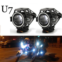 Mictrock-farol de motocicleta led u7, 2 peças, luz diurna, antinevoeiro, lâmpada drl, acessórios 2024 - compre barato
