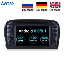 Reproductor multimedia de DVD y radio para coche, dispositivo con navegación por satélite, Android 8,0, GPS para coche, para Mercedes Benz SL R230 SL500 2001-2007 2024 - compra barato