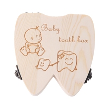 Baby Tooth Box Wooden Milk Teeth Organizer Storage Boys Girls Save Souvenir Case  Baby Tooth Box 2024 - buy cheap
