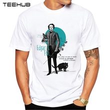 2019 TEEHUB Men's Fashion Edgar Allan Poe Printed Short Sleeve T-Shirt Hipster O-neck Design Tops Cool Desgin Tee 2024 - buy cheap
