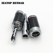 20Pcs High Quality HIFI Silver Plated Carbon Fiber Speaker Cable BFA Banana Male Amplifier Terminal Jack Plug Audio Connector 2024 - buy cheap