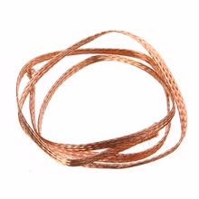 Trenza plana de cobre puro de 1m y 3,3 pies de longitud, Cable de 6mm de ancho, Cable trenzado de cobre desnudo, Cable de conexión a tierra 2024 - compra barato