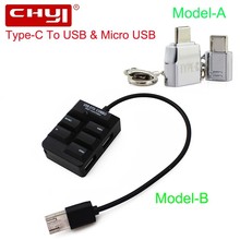 CHYI USB Type-C HUB USB-C To 2 Port USB2.0 With SD/TF Card Reader Type C Micro USB OTG Splitter Adapter For Phone Tablet Laptop 2024 - buy cheap