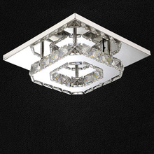 Modern LED Ceiling Light Square Crystal Ceiling Lights Stainless Steel Luminaria 5730 Led Lamps For Home Bedroom Corridor Lamps 2024 - buy cheap