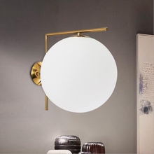 LukLoy LED Wall Lamps Cream White Glass Ball Wall Lamp Lights for Living Room Bedroom Bedside Corridor Sconce Lighting Fixture 2024 - buy cheap