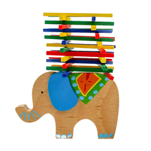 Varas de madeira coloridas, jogo de equilíbrio de elefante, varas de empilhamento de blocos, brinquedos educacionais de diversão para bebês e crianças 2024 - compre barato
