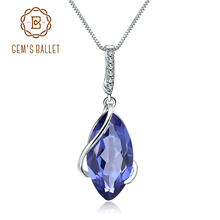 GEM'S BALLET 12.31Ct Natural Iolite Blue Mystic Quartz Gemstone 925 Sterling Silver Pendant Necklace For Women Fine Jewelry 2024 - buy cheap