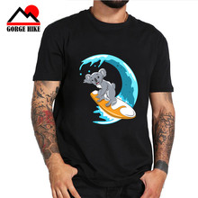 New Funny Cute Koala Bear kawaii surfing koala Design Summer Tshirts Custom Printed Tops Hipster Tees Cartoon Animal T-shirt Men 2024 - buy cheap