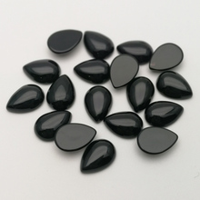 Fashion 10X14mm black stone beads charms teardrop CAB CABOCHON Wholesale 50pcs/lot for Jewelry accessories 2024 - buy cheap