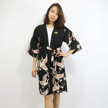 Casaco kimono japonês yukata, blusa feminina, casaco longo 2019, haori, vestido quimonos tradicional dz001 2024 - compre barato