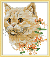 Cat cross stitch kit aida 14ct 11ct count print canvas cross stitches   needlework embroidery DIY handmade 2024 - buy cheap
