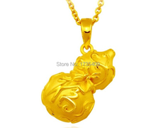 Authentic 24K Yellow Gold Pendant/ 3D Perfect Bless Gourd Pendant/ 3g 2024 - buy cheap