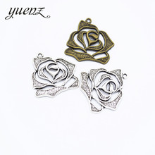 YuenZ 10 pcs Antique Silver color Rose Charm Pendants Metal Charms Necklace Pendants 27*27mm Q1105 2024 - buy cheap