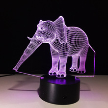 Elegant Elephant Lamp Amazing 3D Illusion LED Night Lights with 7 Colors Lamp as Home Decoration Cute Gifts for Boys Girls 2024 - buy cheap