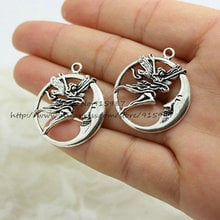 Sweet Bell (30 pieces/lot) 27*31mm Antique   Metal Alloy moon Angel Charms Jewelry Charms Pendants  D0810 2024 - buy cheap