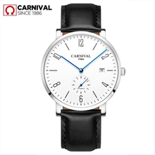 Carnival Automatic mechanical Watch Men luxury brand full Steel Business men Watches Calkskin Leather Fashion Casual Date Clocks 2024 - buy cheap