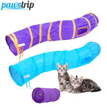 Pawstrip 50/123 см длинный складной туннель для кошек интерактивные игрушки для кошек котенок забавная игрушка для животных для кошек Petshop 2024 - купить недорого