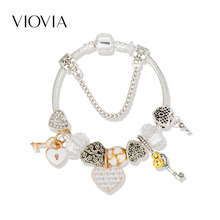 VIOVIA-pulsera de abalorios con llave para mujer, brazalete de amor, joyería artesanal, regalo, B19061 2024 - compra barato