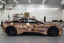 High Flexible Chrome Rose Gold Vinyl Wrap Film With Air Bubble Free Rose Golden Chrome Car Wrap Cover Styling Size 1.52x20m/Roll 2024 - buy cheap