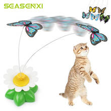 Cat Electric Rotating Toy Colorful Butterfly Bird Rod Wire Teaser Play Toy for Cat Kitten Plastic Pet Interactive Training Toy 2024 - buy cheap